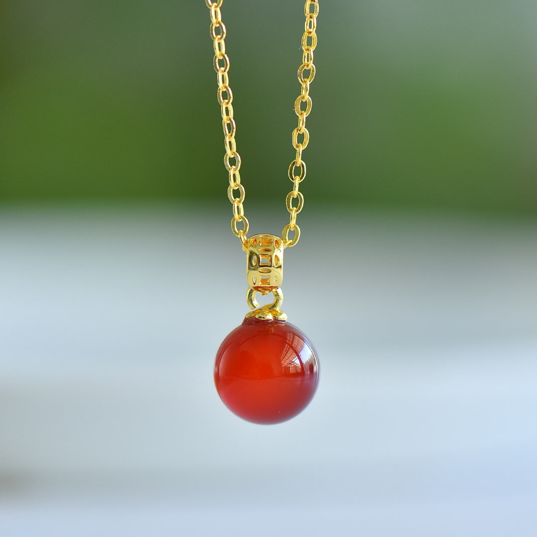Inlaid Red Chalcedony Pendant