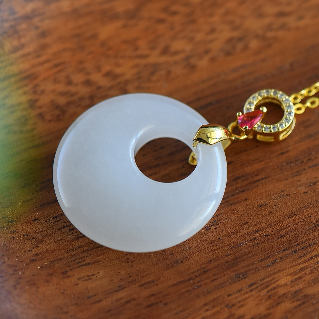 Inlaid Golden Silk Jade Princess Buckle