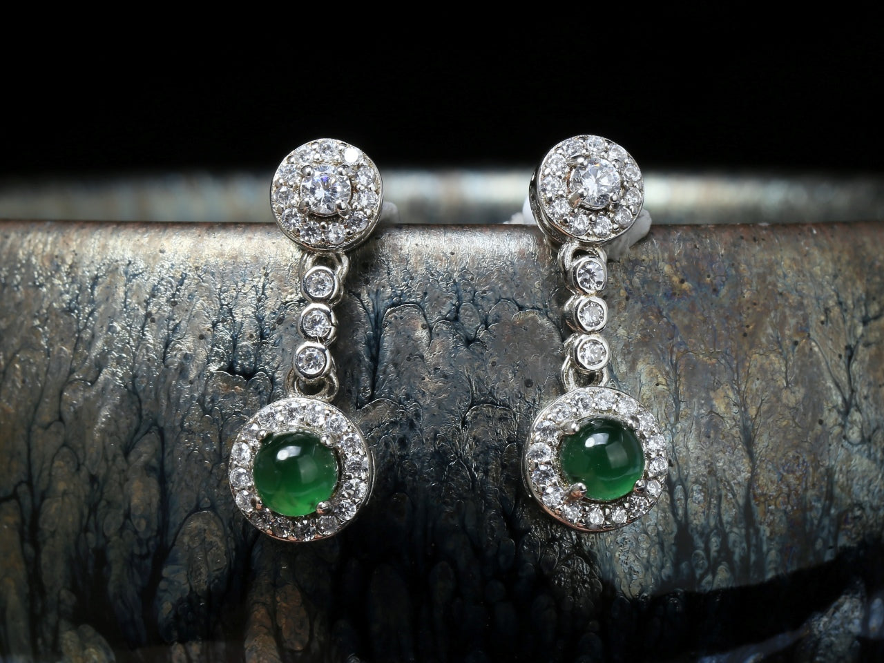 S925 Jadeite Earrings