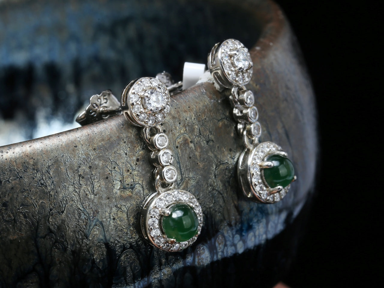 S925 Jadeite Earrings