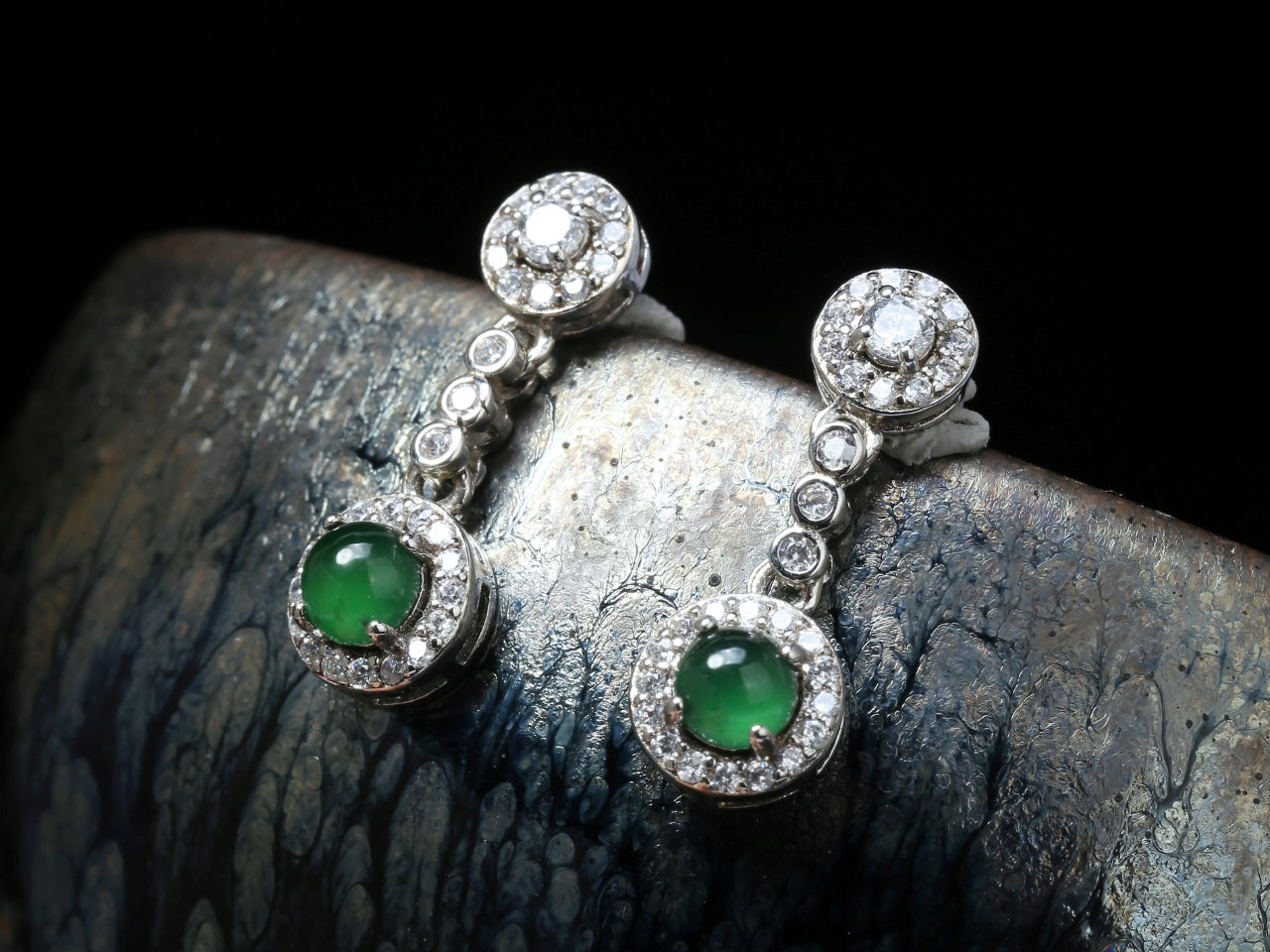 S925 Jadeite Earrings