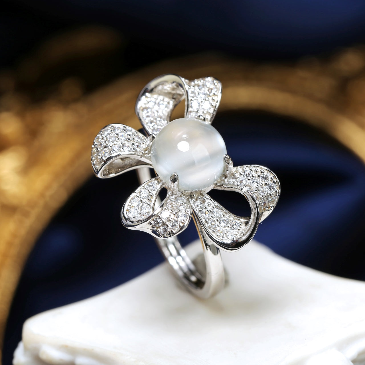 S925 Silver Blue Moonstone Ring