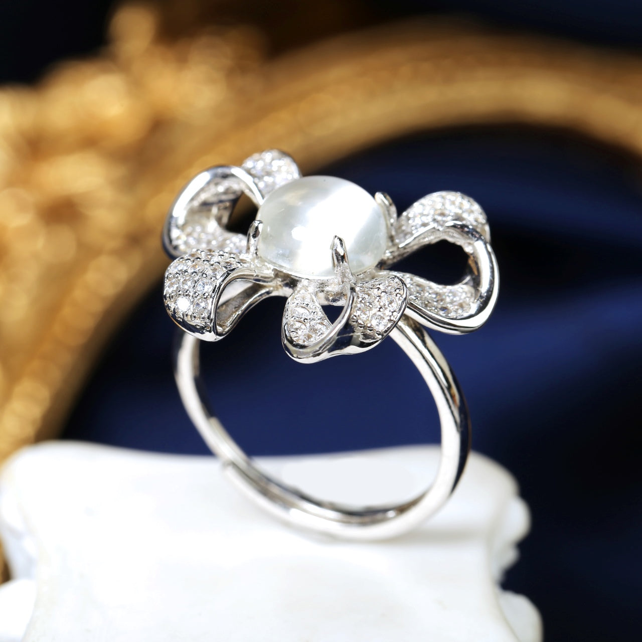 S925 Silver Blue Moonstone Ring
