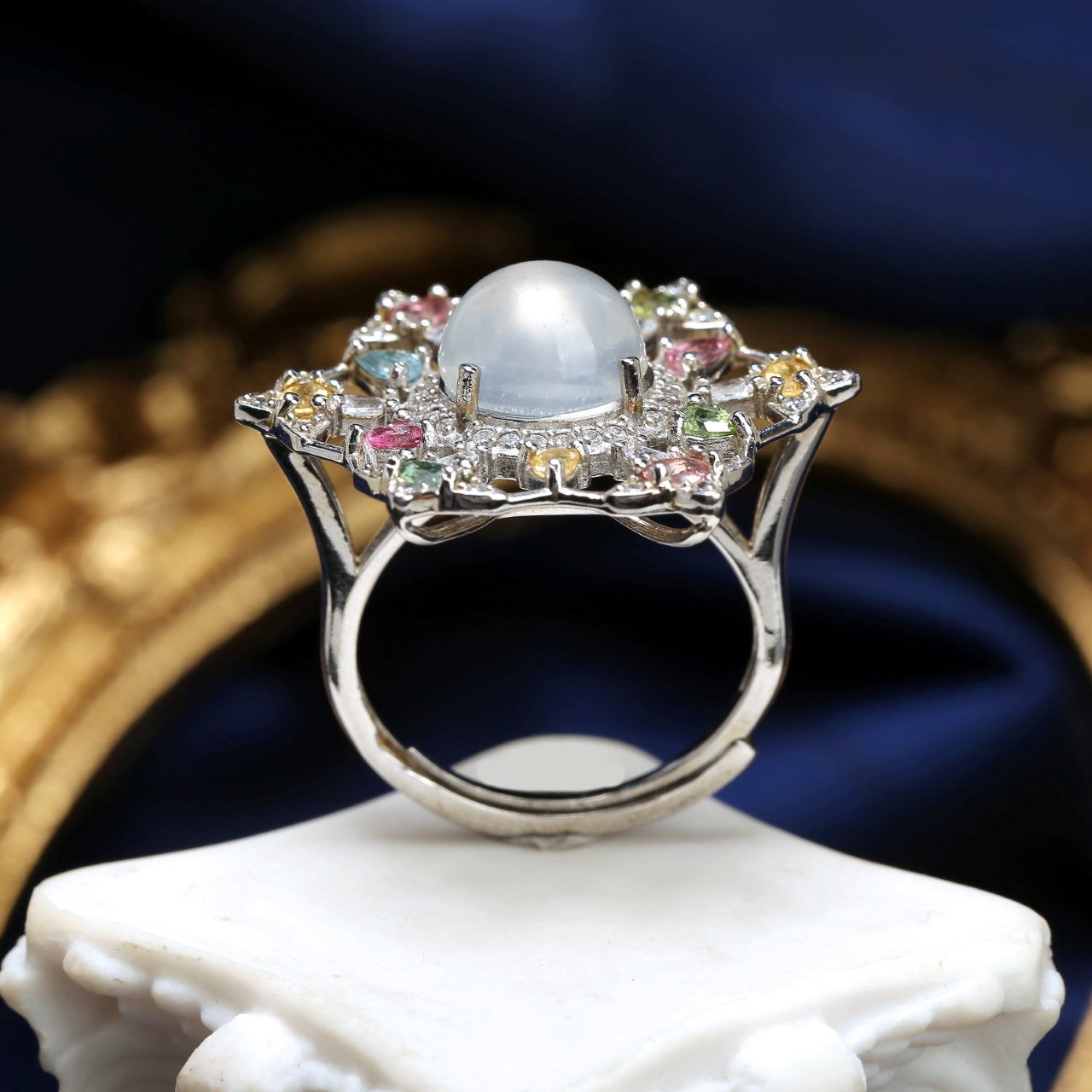 S925 Silver Blue Moonstone Ring
