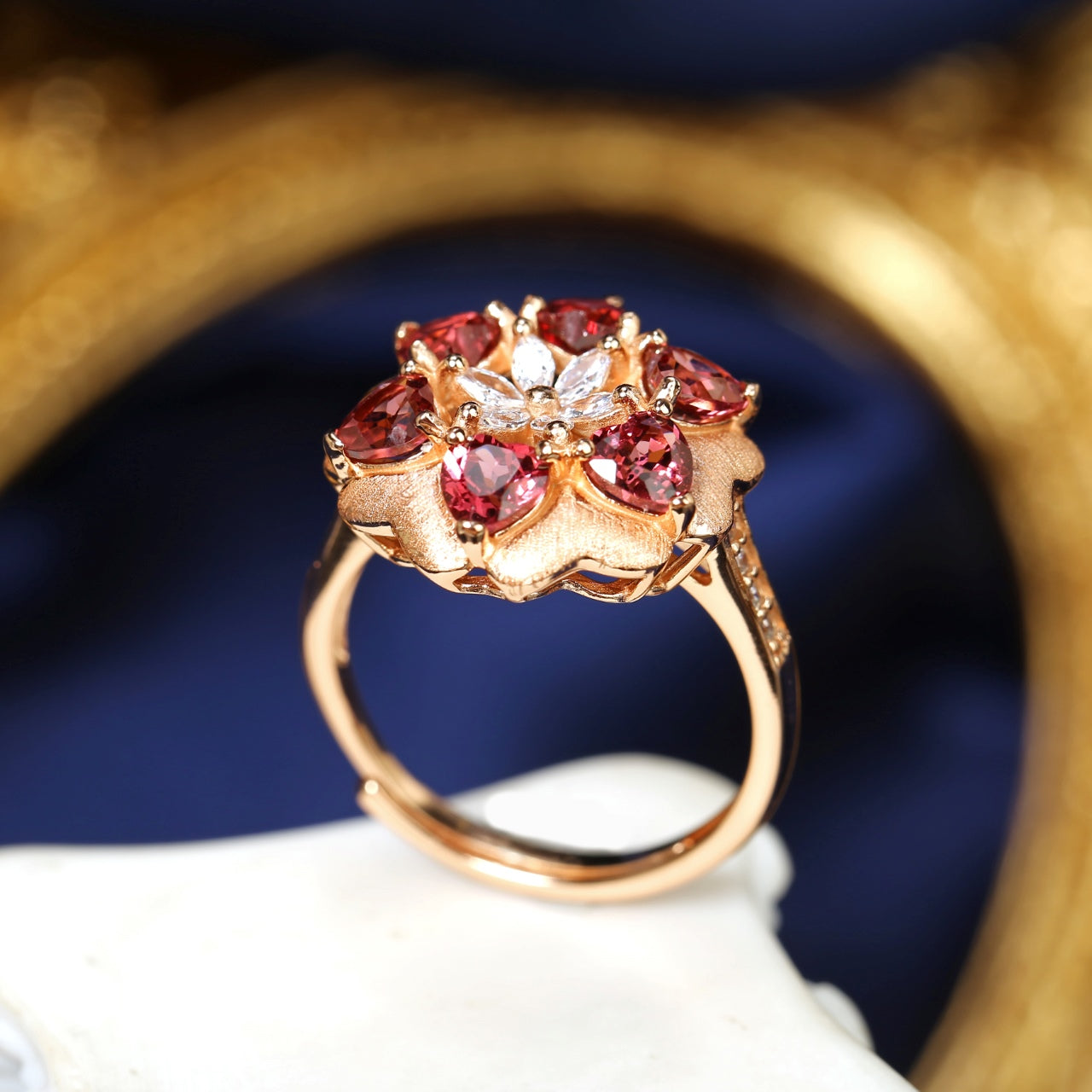 S925 Sterling Silver Pyrope Ring