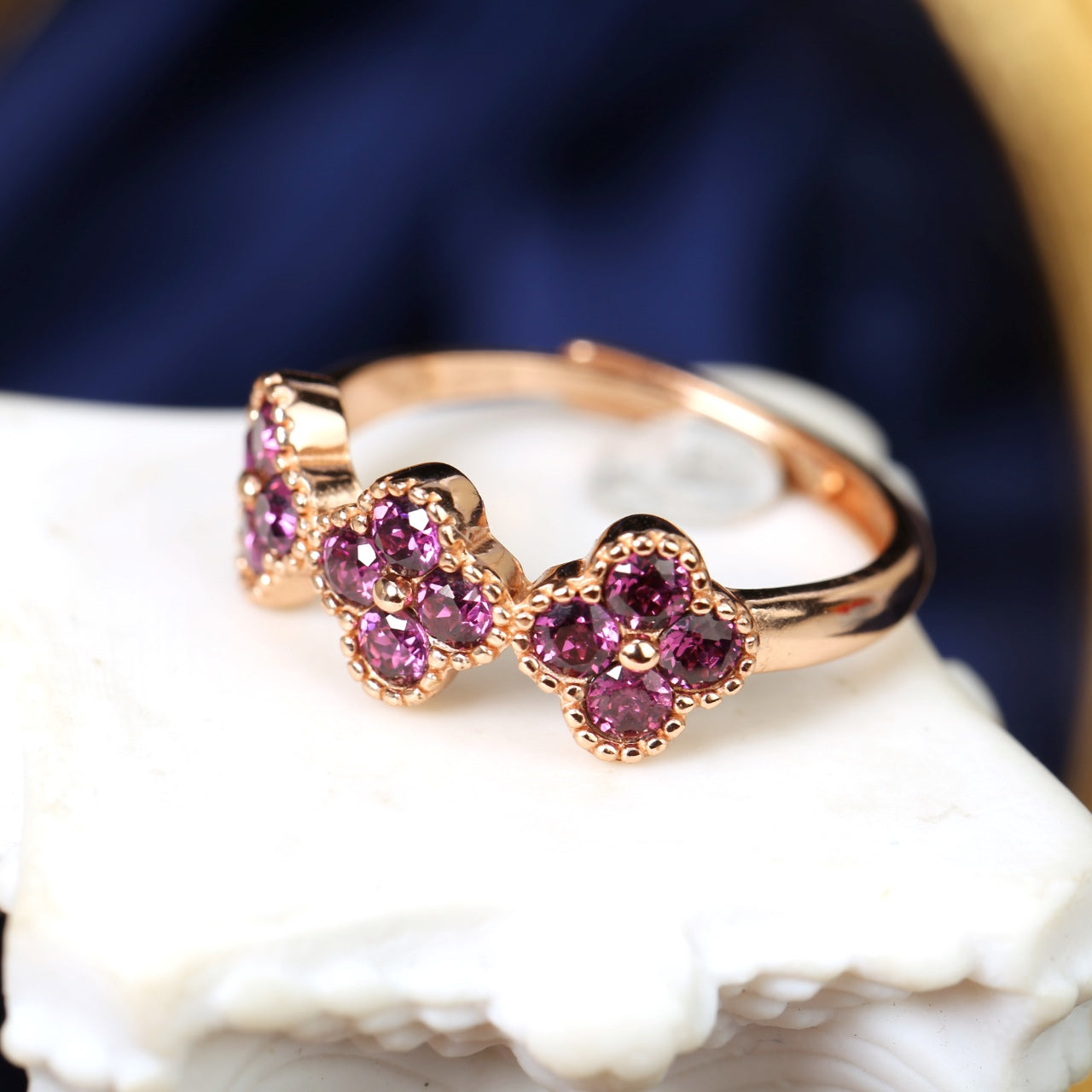 S925 Sterling Silver Rhodolite Garnet Ring