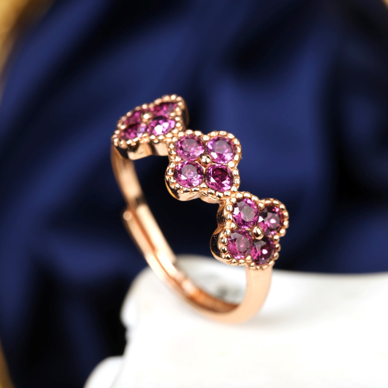 S925 Sterling Silver Rhodolite Garnet Ring