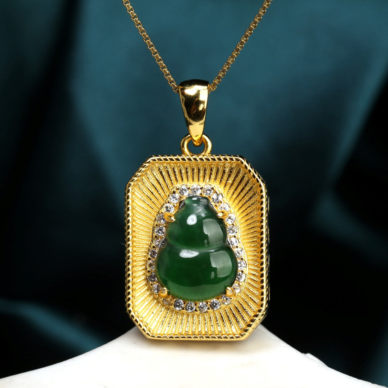 S925 Sterling Silver Jadeite Pendant