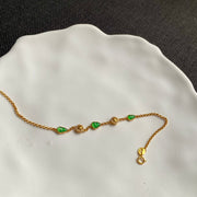 18K Gold Jadeite Gourd Bracelet