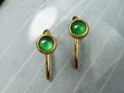 S925 Sterling Silver Jadeite Tiny Drop Earrings