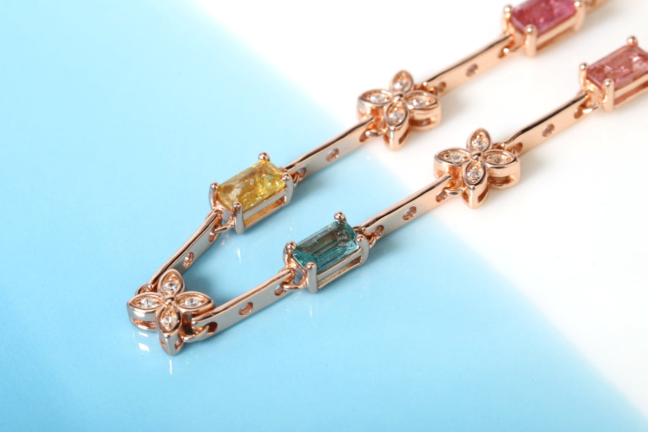 S925 Sterling Silver Tourmaline Bracelet
