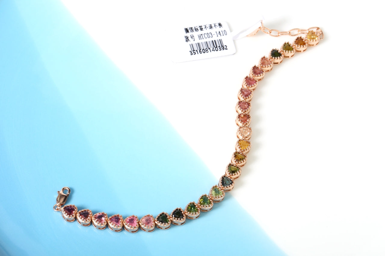 S925 Sterling Silver Tourmaline Bracelet