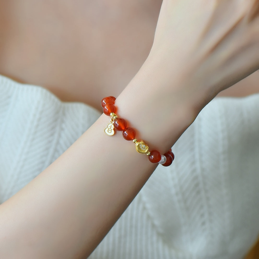 Natural Red Agate Multi-Gemstone Bracelet