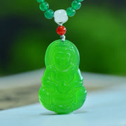 : Exquisite Green Agate Guanyin Pendant