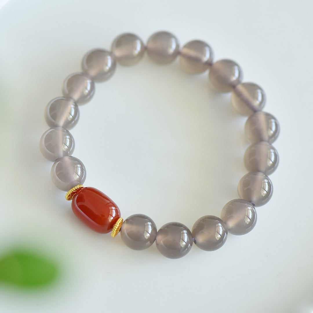 Natural Smoky Purple Agate Multi-Gemstone Bracelet