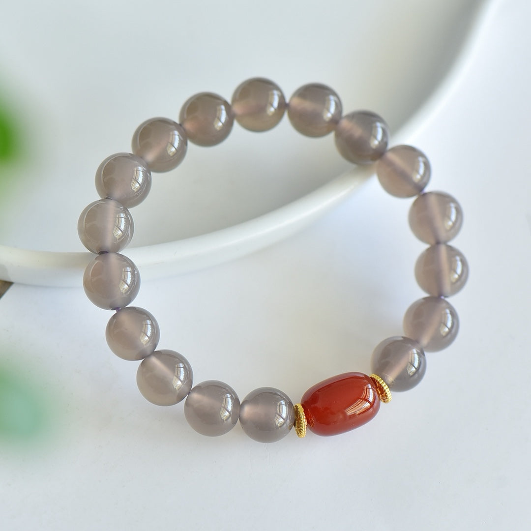 Natural Smoky Purple Agate Multi-Gemstone Bracelet