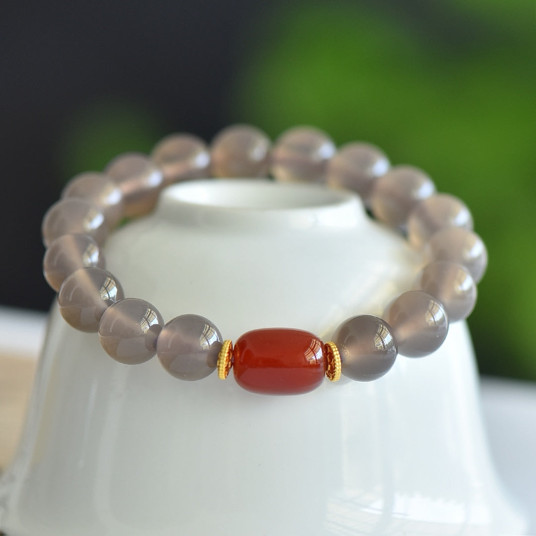 Natural Smoky Purple Agate Multi-Gemstone Bracelet