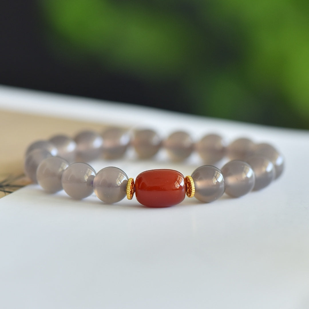 Natural Smoky Purple Agate Multi-Gemstone Bracelet