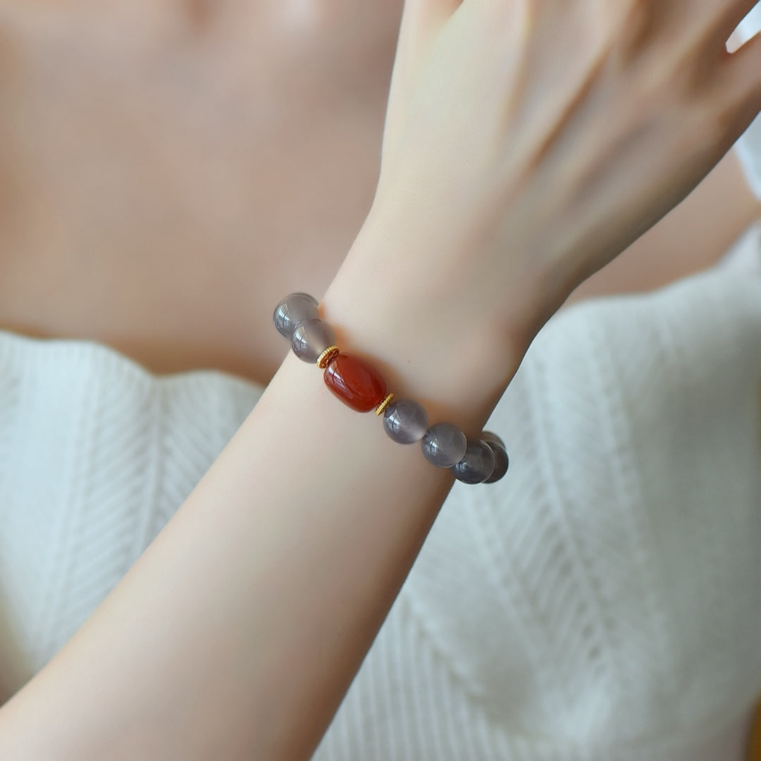 Natural Smoky Purple Agate Multi-Gemstone Bracelet