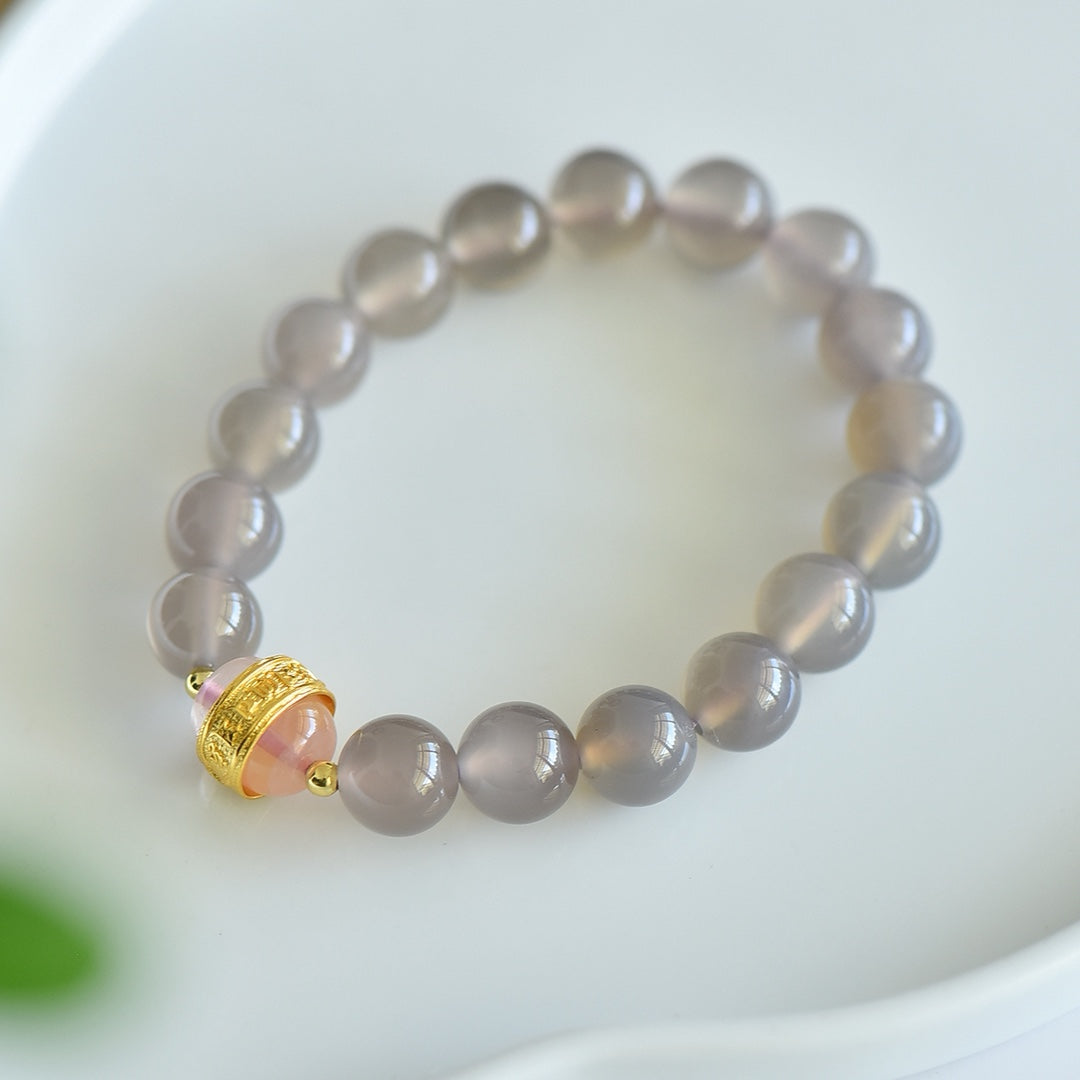 Natural Smoky Purple Agate Multi-Gemstone Bracelet