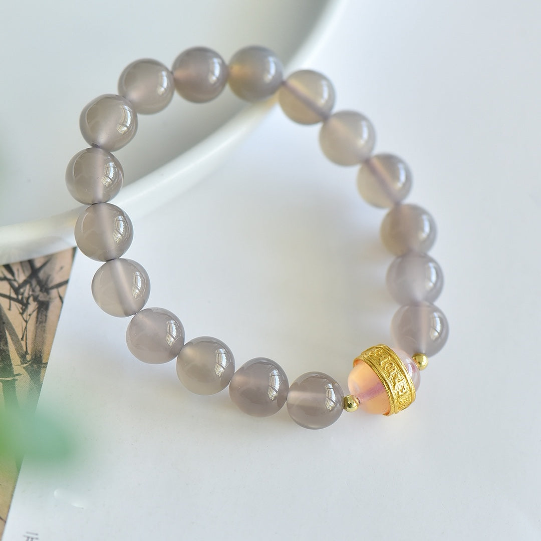 Natural Smoky Purple Agate Multi-Gemstone Bracelet