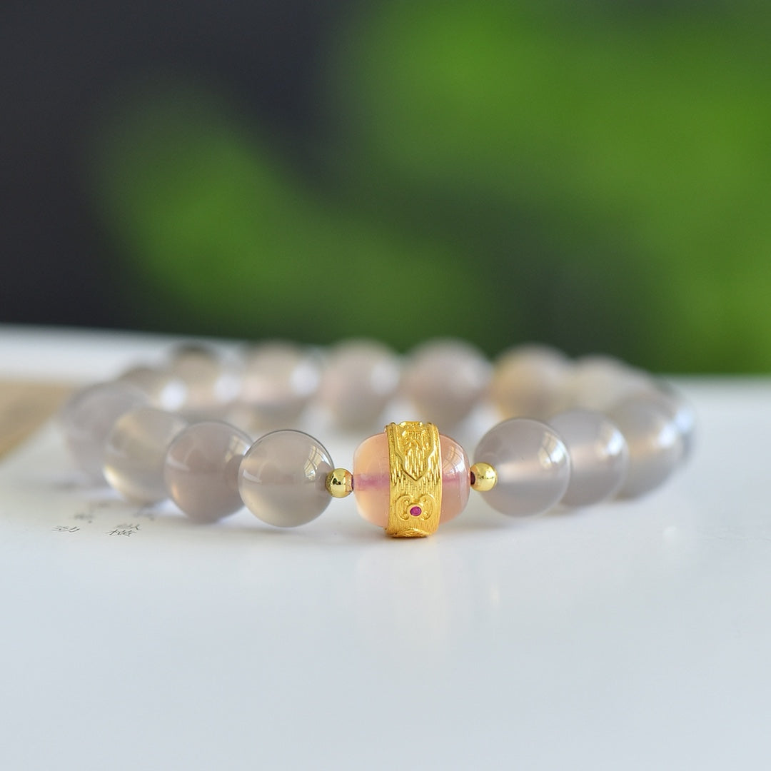 Natural Smoky Purple Agate Multi-Gemstone Bracelet