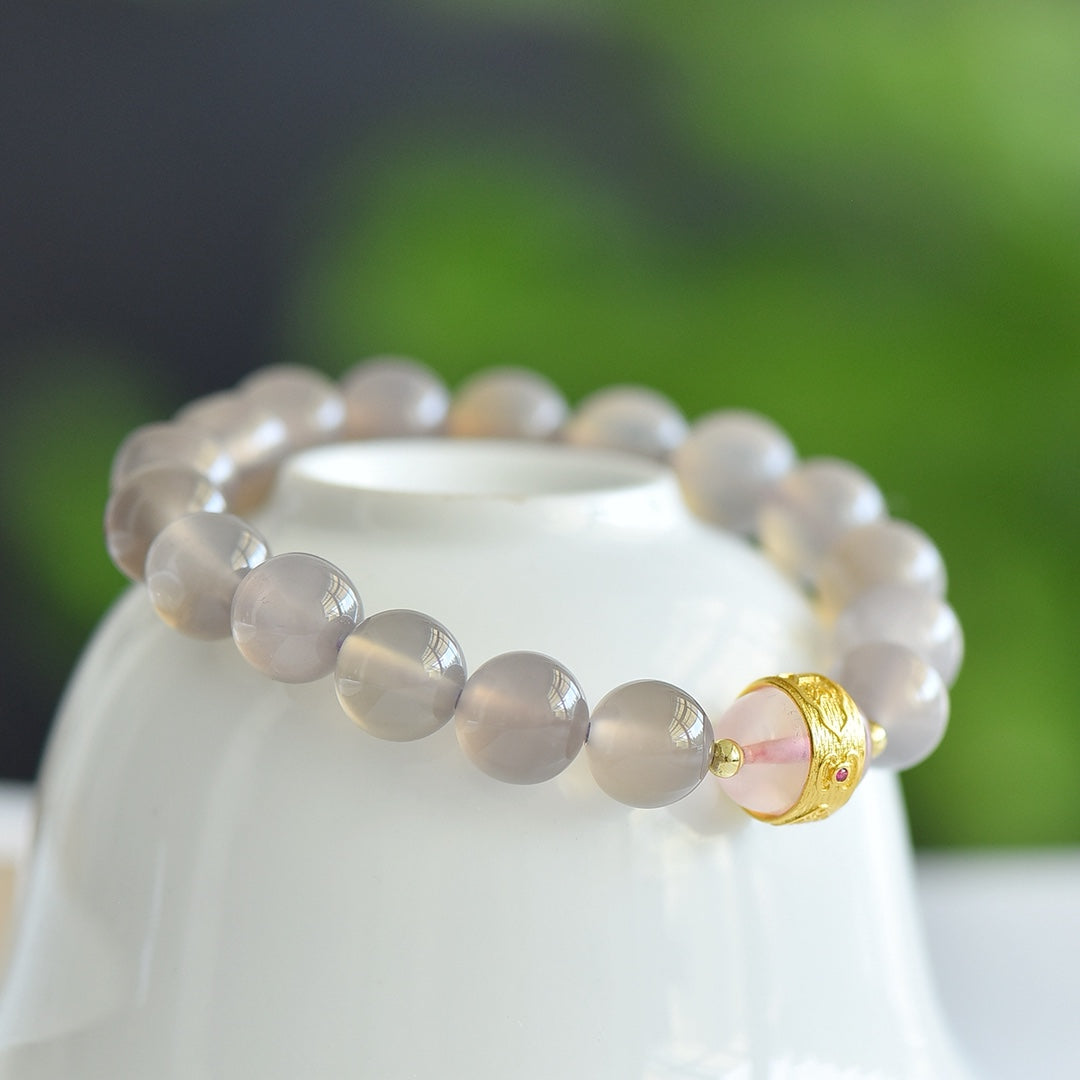 Natural Smoky Purple Agate Multi-Gemstone Bracelet