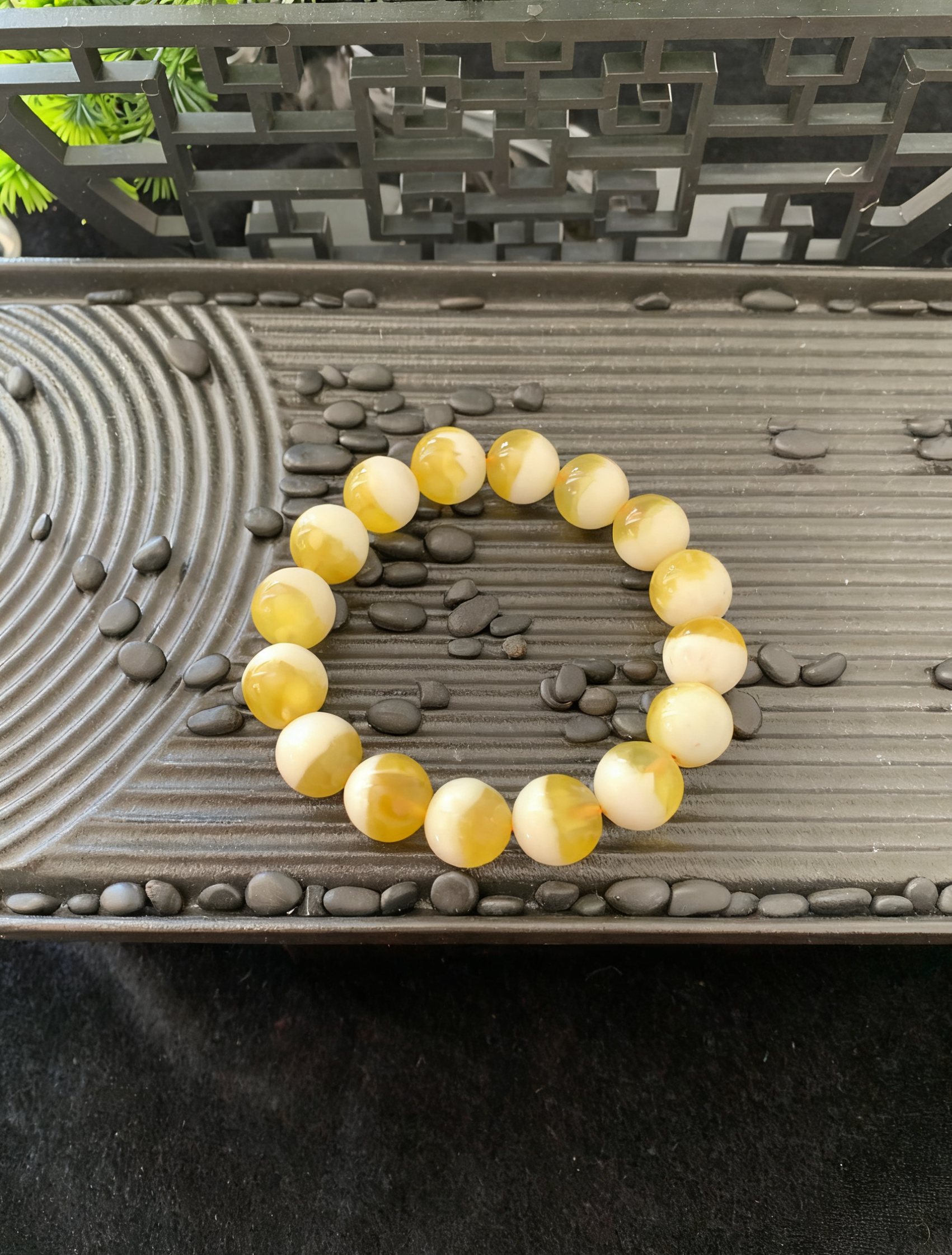 Gold Prehnite Cornucopia Bracelet (12mm+)