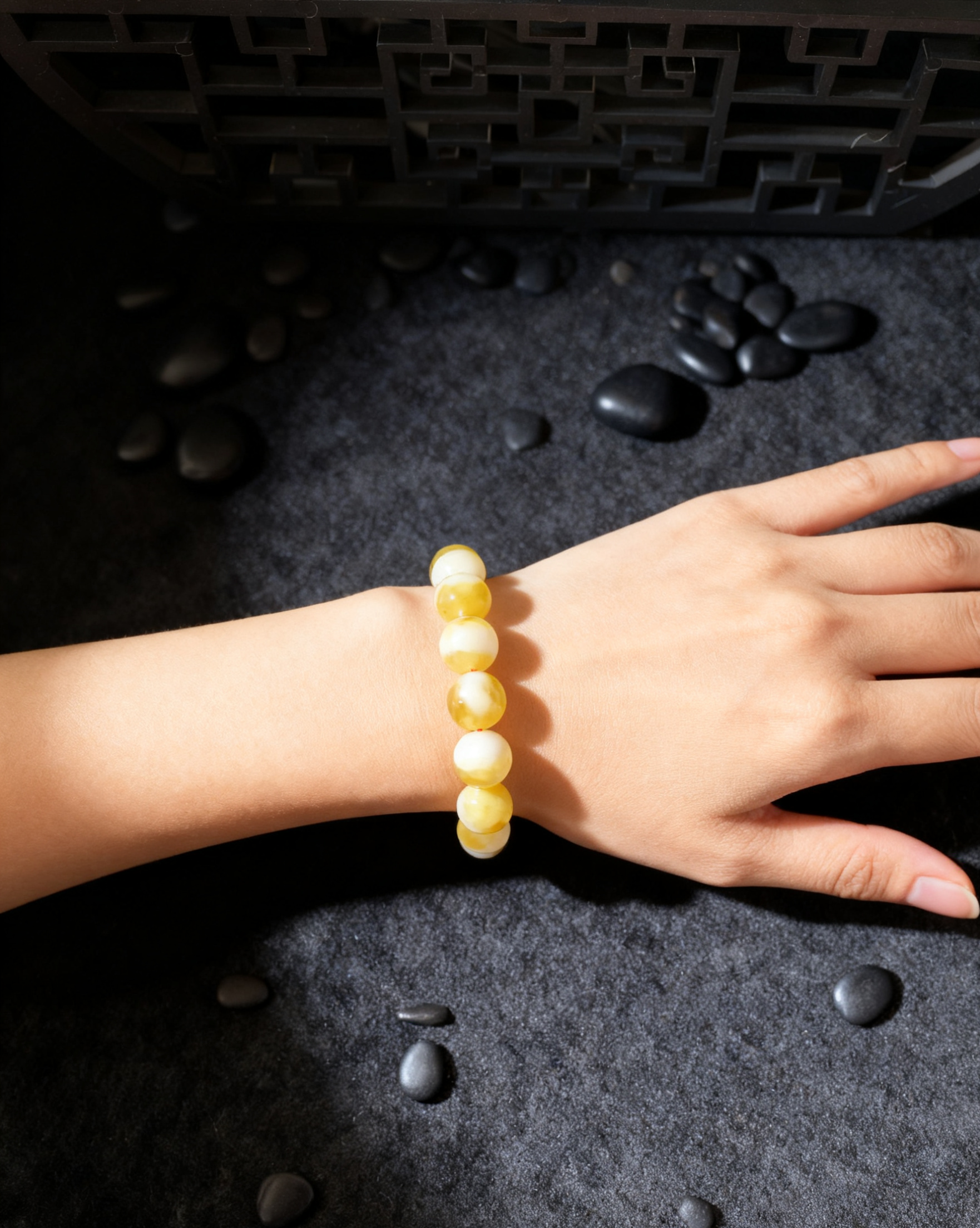Gold Prehnite Cornucopia Bracelet (12mm+)