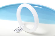Gold thread white jade bangle