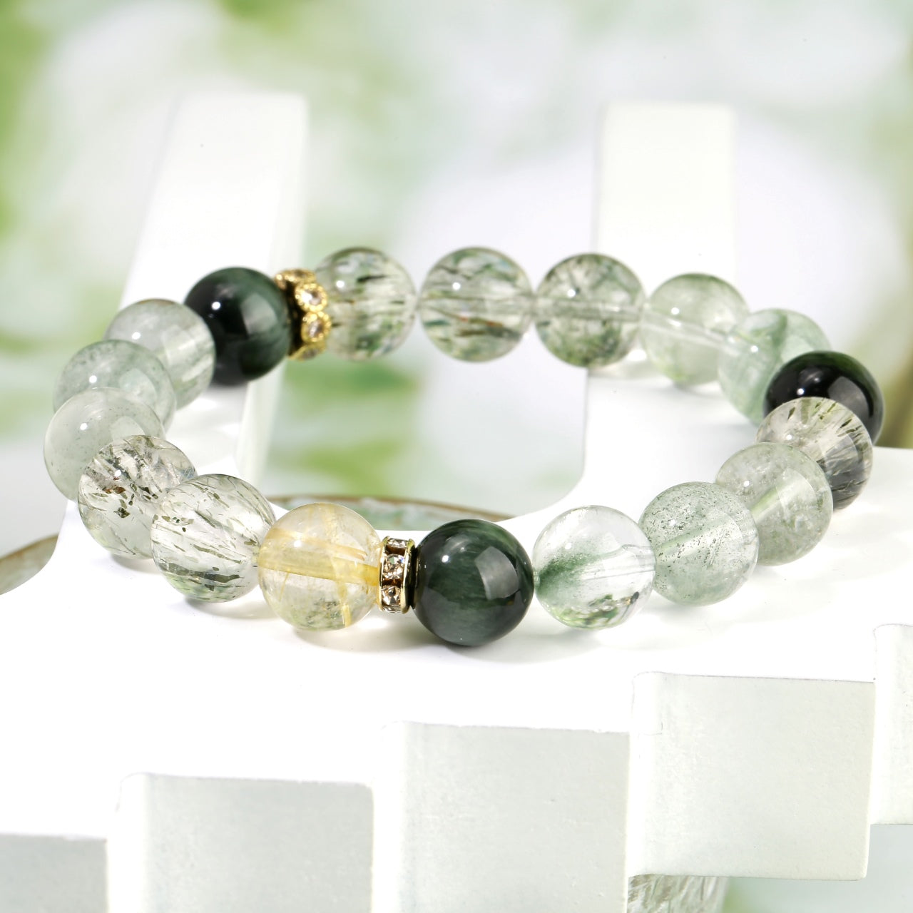 Alloy colored crystal bracelet 10mm+