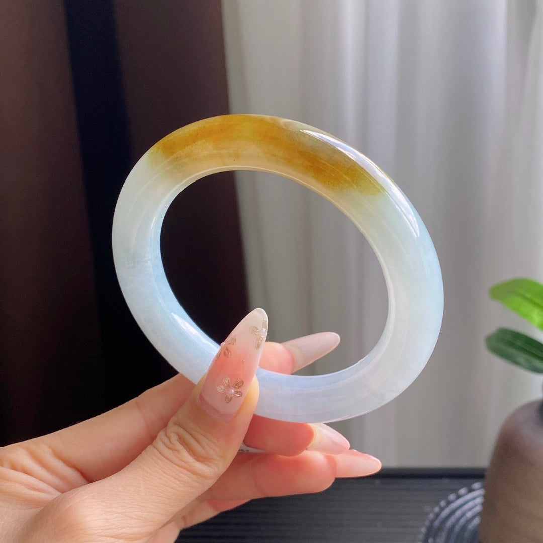 Jadeite Bangle with Drifting Yellow
