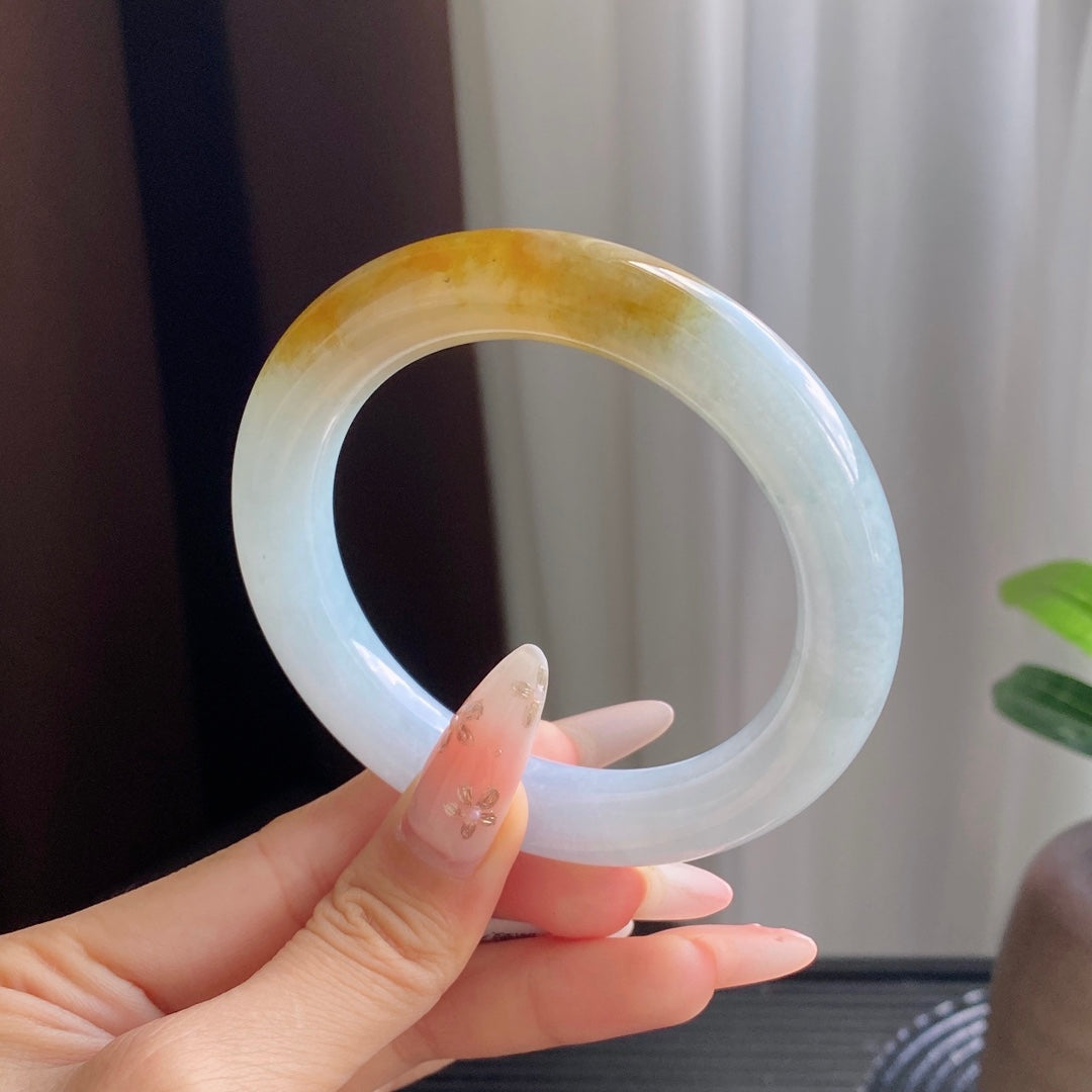 Jadeite Bangle with Drifting Yellow