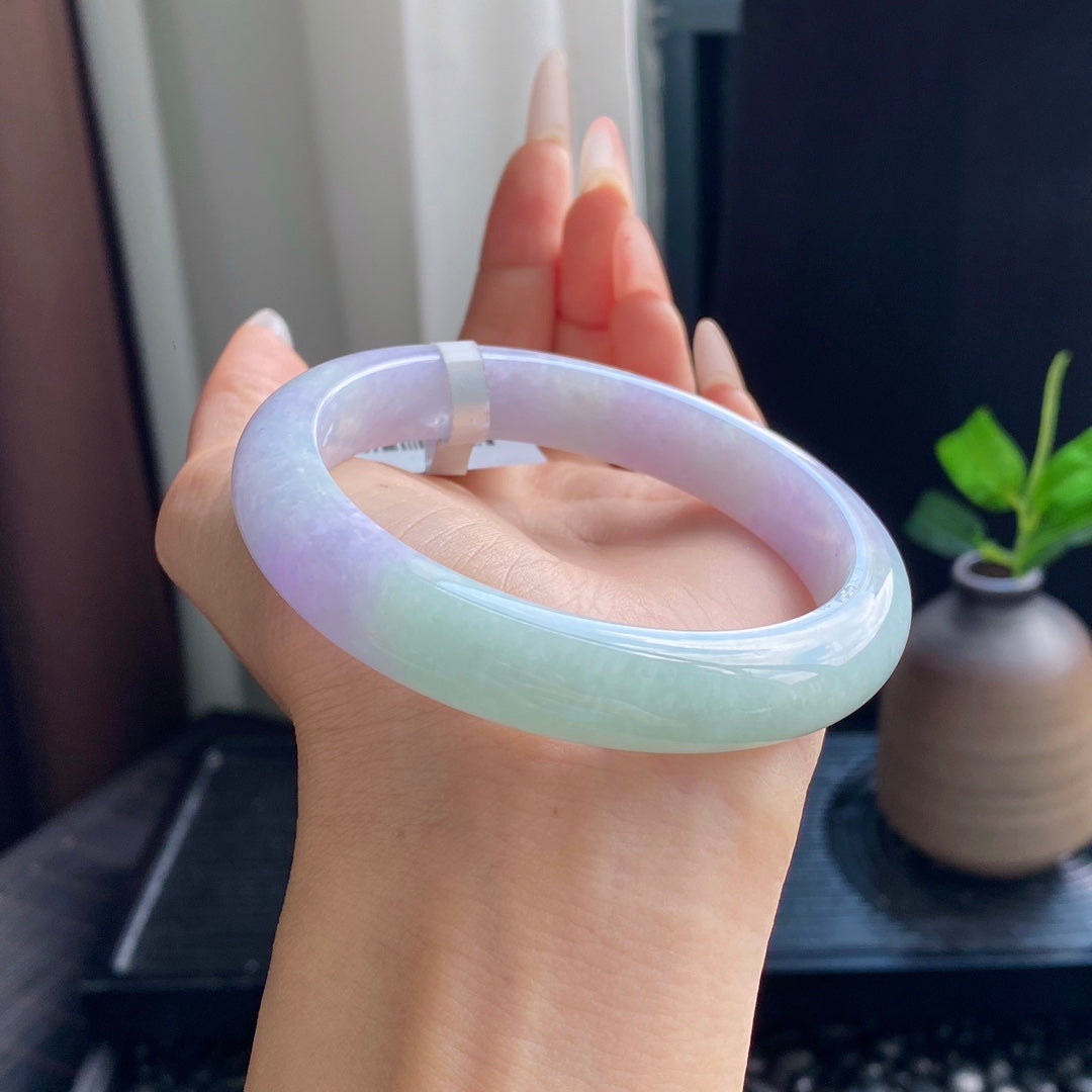 Dreamy Spring Color Jadeite Bangle
