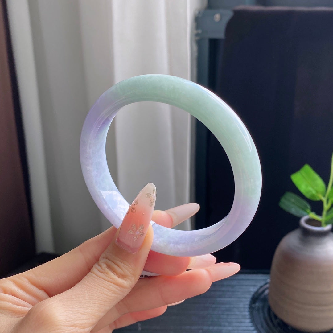 Dreamy Spring Color Jadeite Bangle
