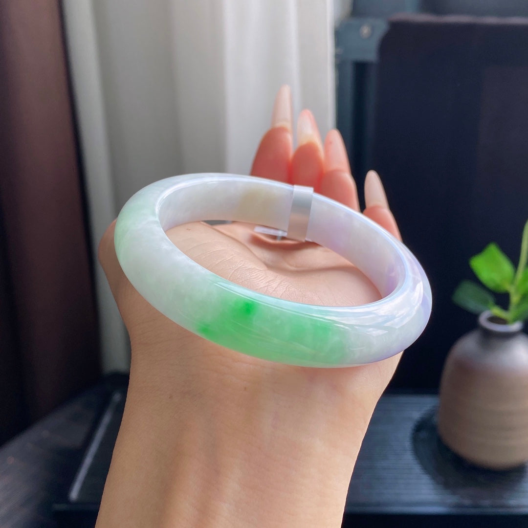 Dreamy Spring Color Jadeite Bangle