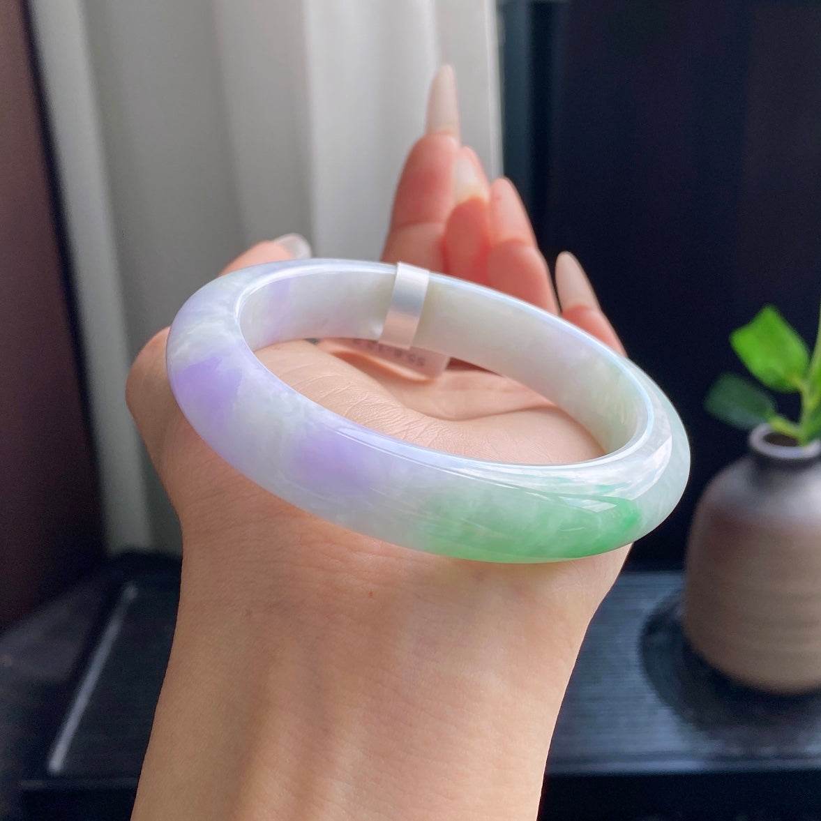 Dreamy Spring Color Jadeite Bangle