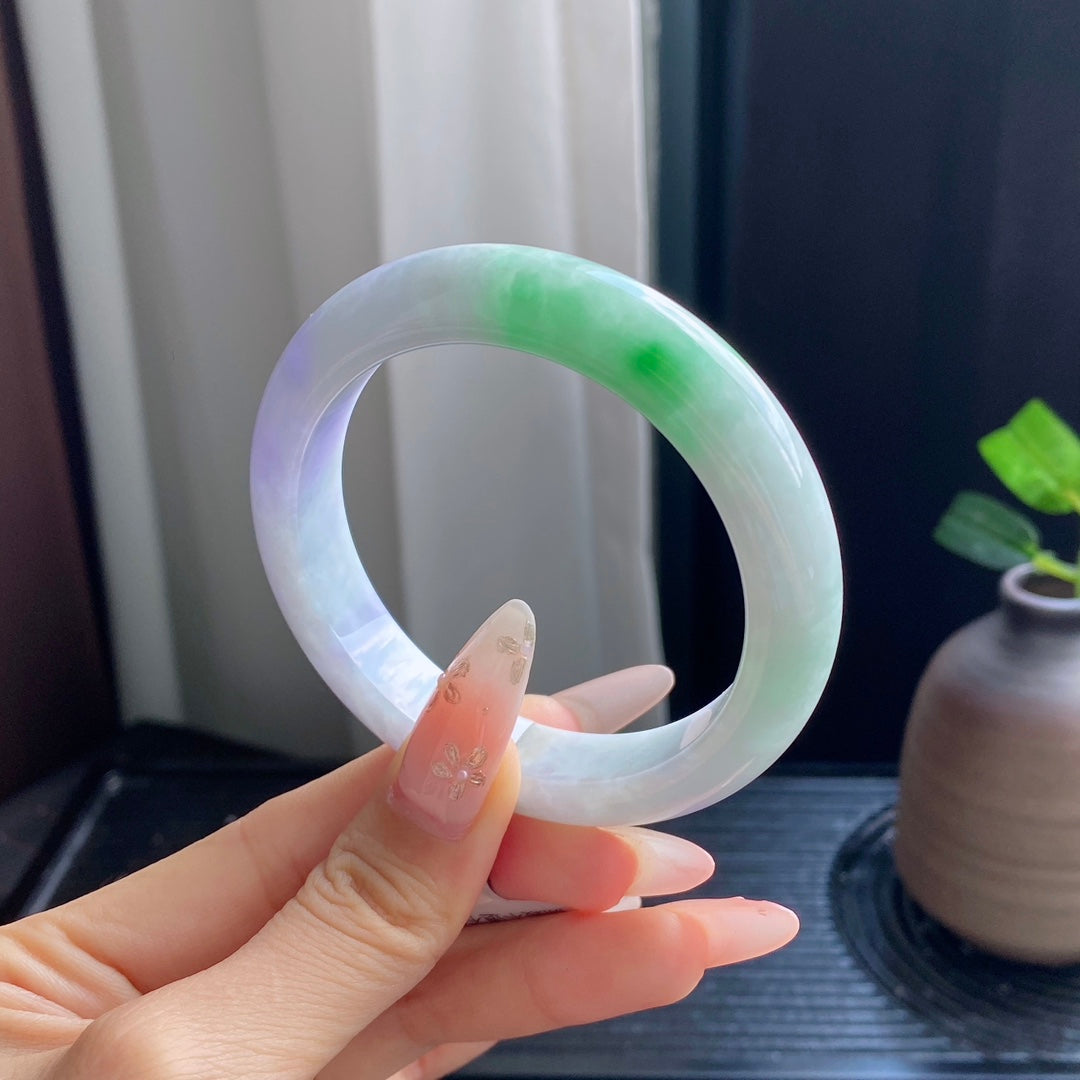 Dreamy Spring Color Jadeite Bangle