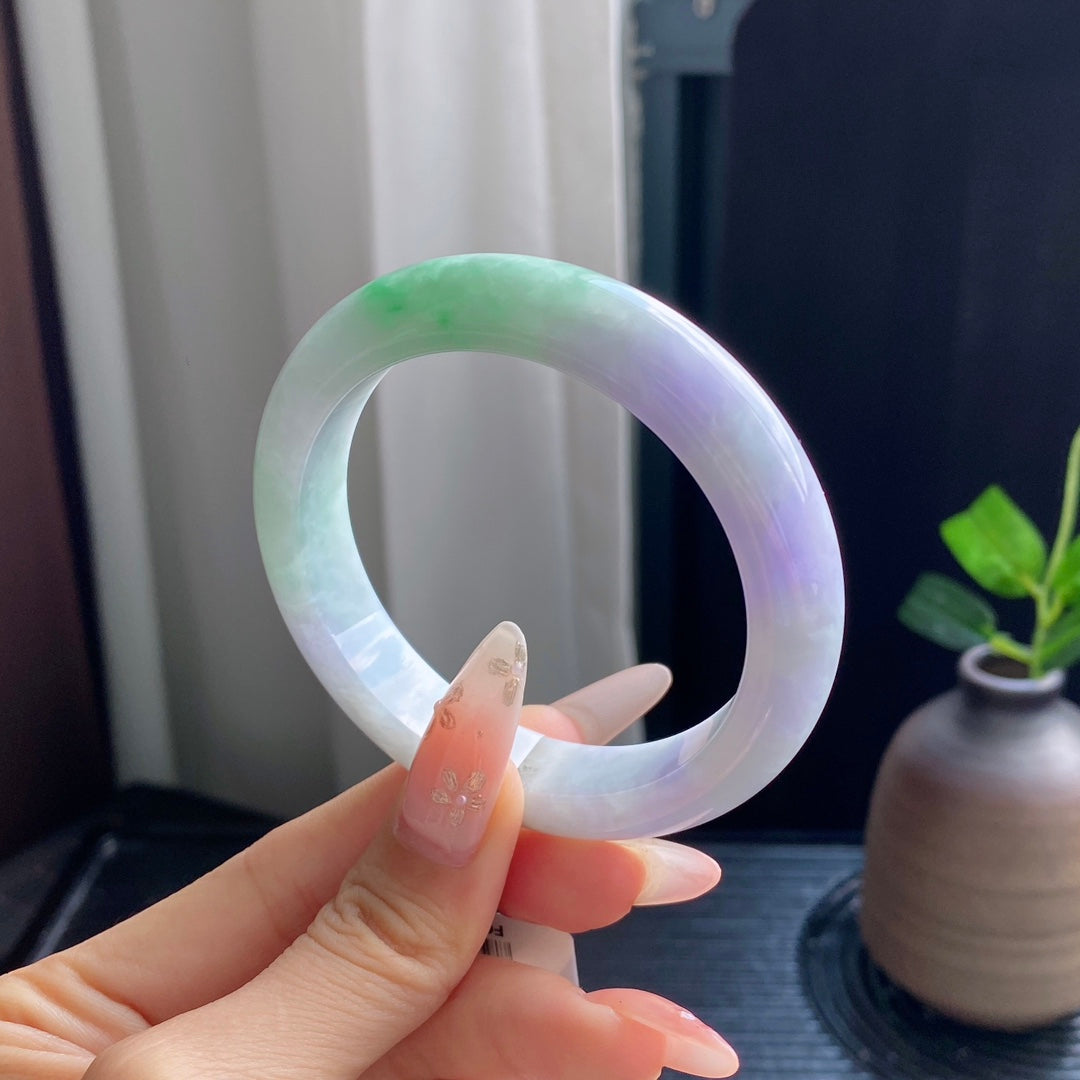 Dreamy Spring Color Jadeite Bangle