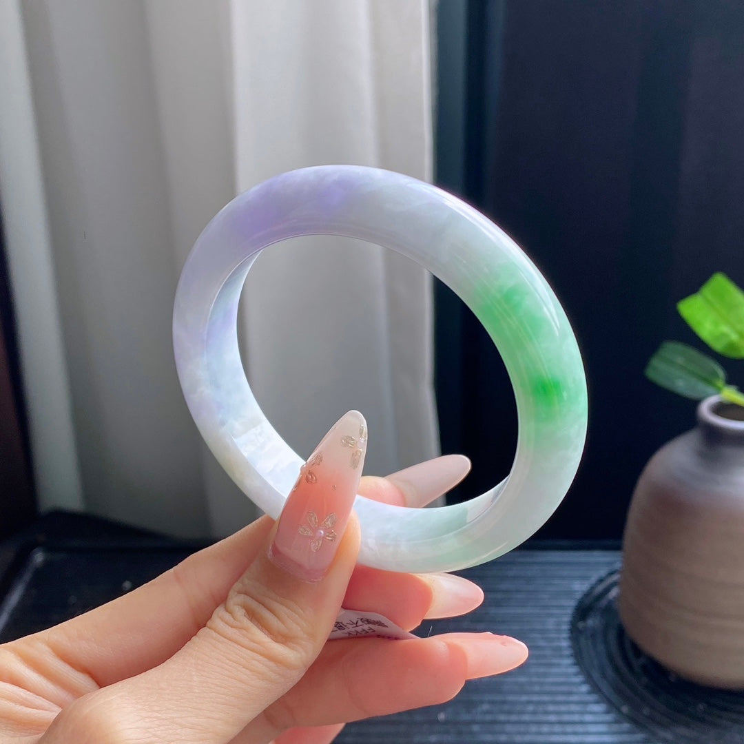 Dreamy Spring Color Jadeite Bangle