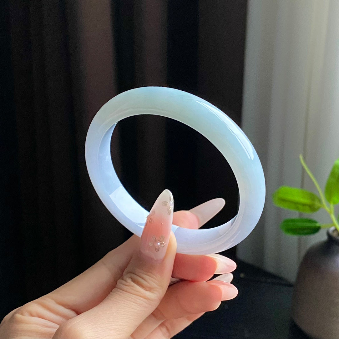 Jadeite Bangle with Drifting Green and Excellent Translucency