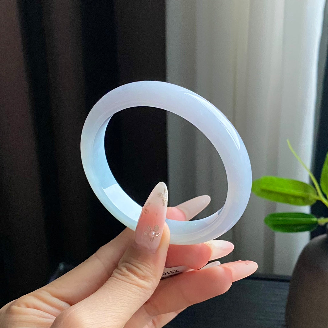 Jadeite Bangle with Drifting Green and Excellent Translucency