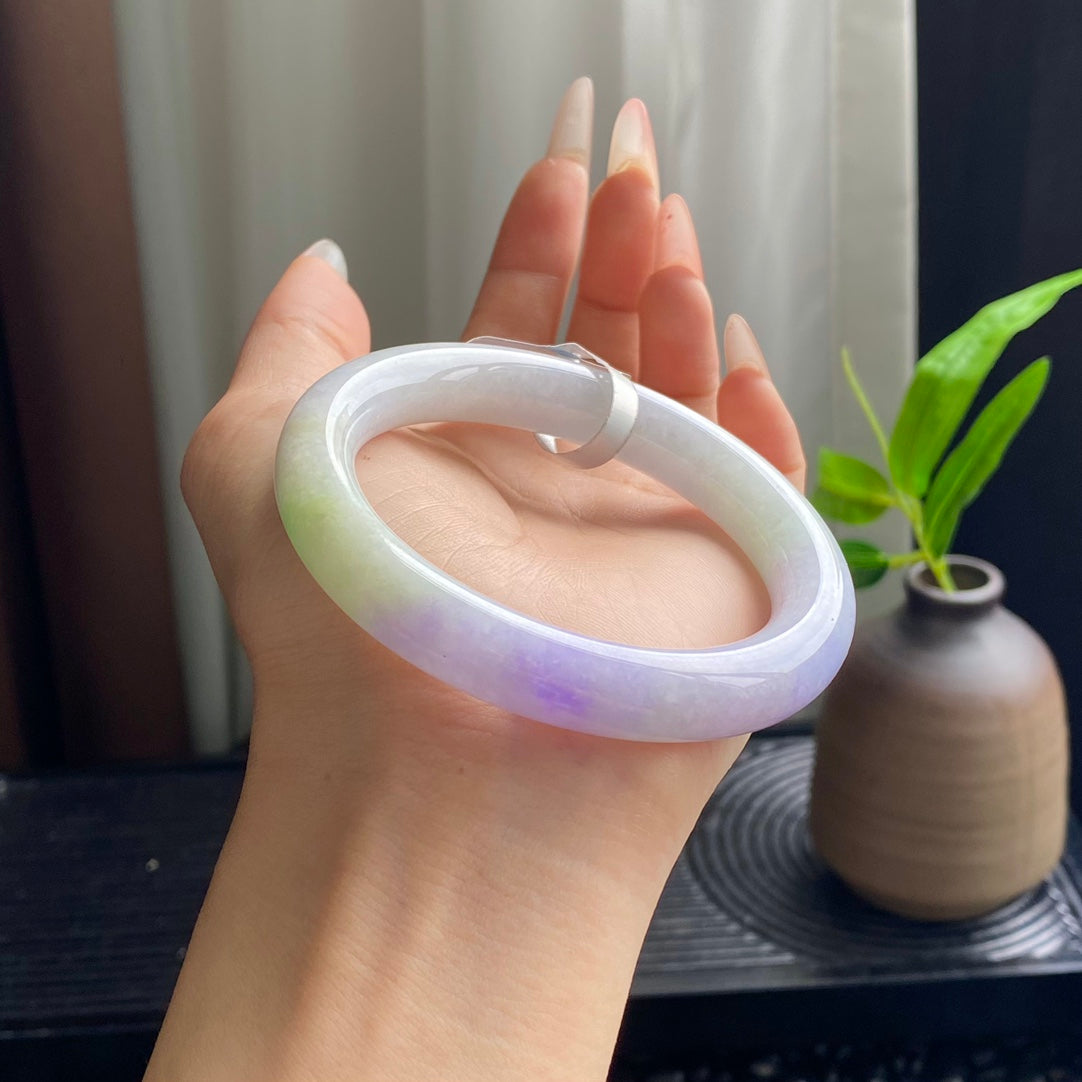 Dreamy Spring Color Jadeite Bangle