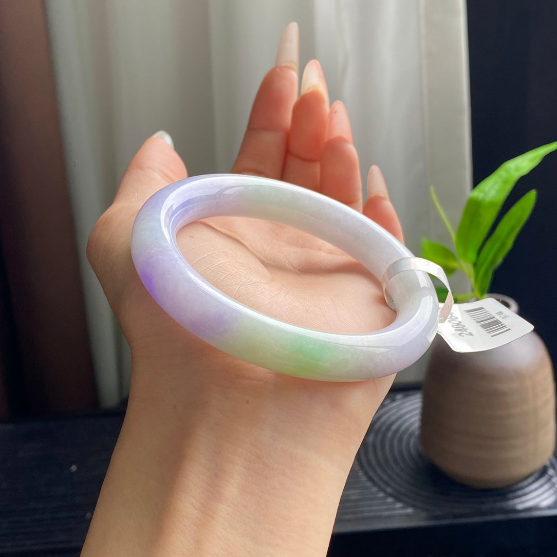 Dreamy Spring Color Jadeite Bangle