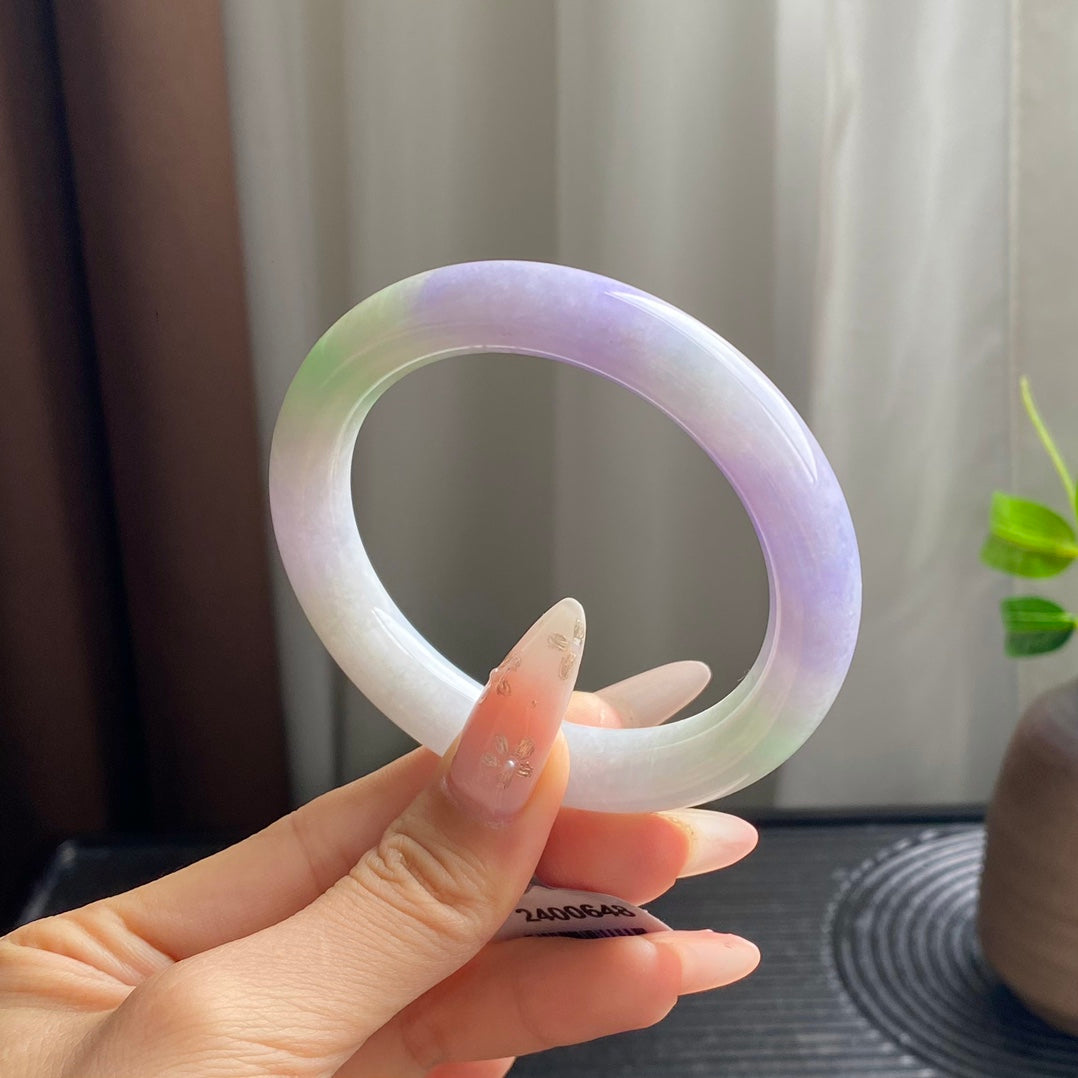 Dreamy Spring Color Jadeite Bangle
