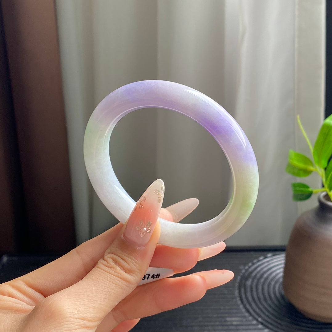 Dreamy Spring Color Jadeite Bangle