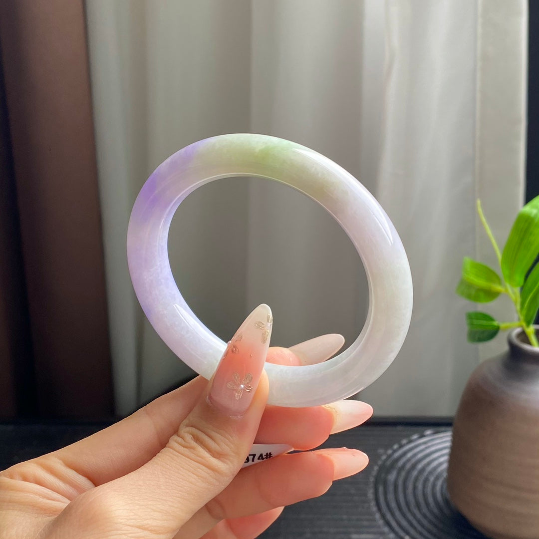 Dreamy Spring Color Jadeite Bangle