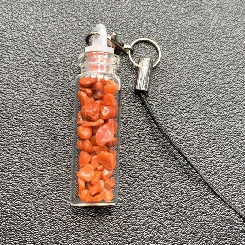 Natural Crystal & Tourmaline Wishing Bottle Pendant