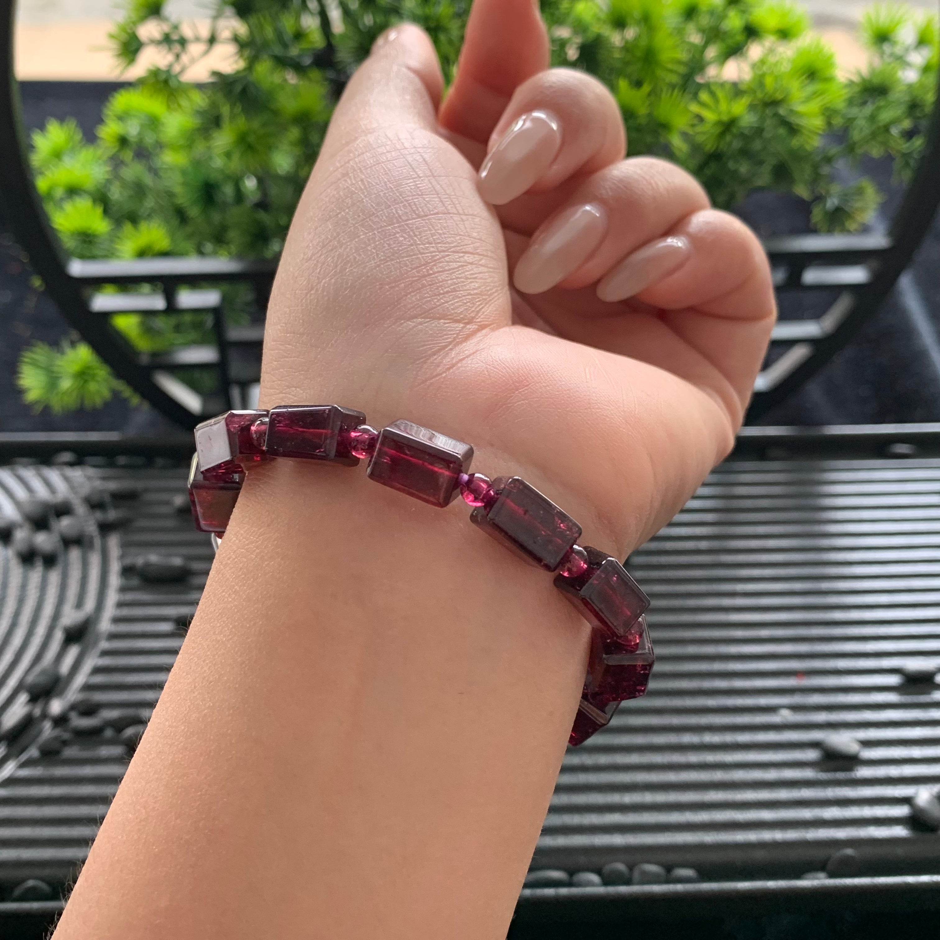 Purple Garnet Sugar - Cube Bracelet