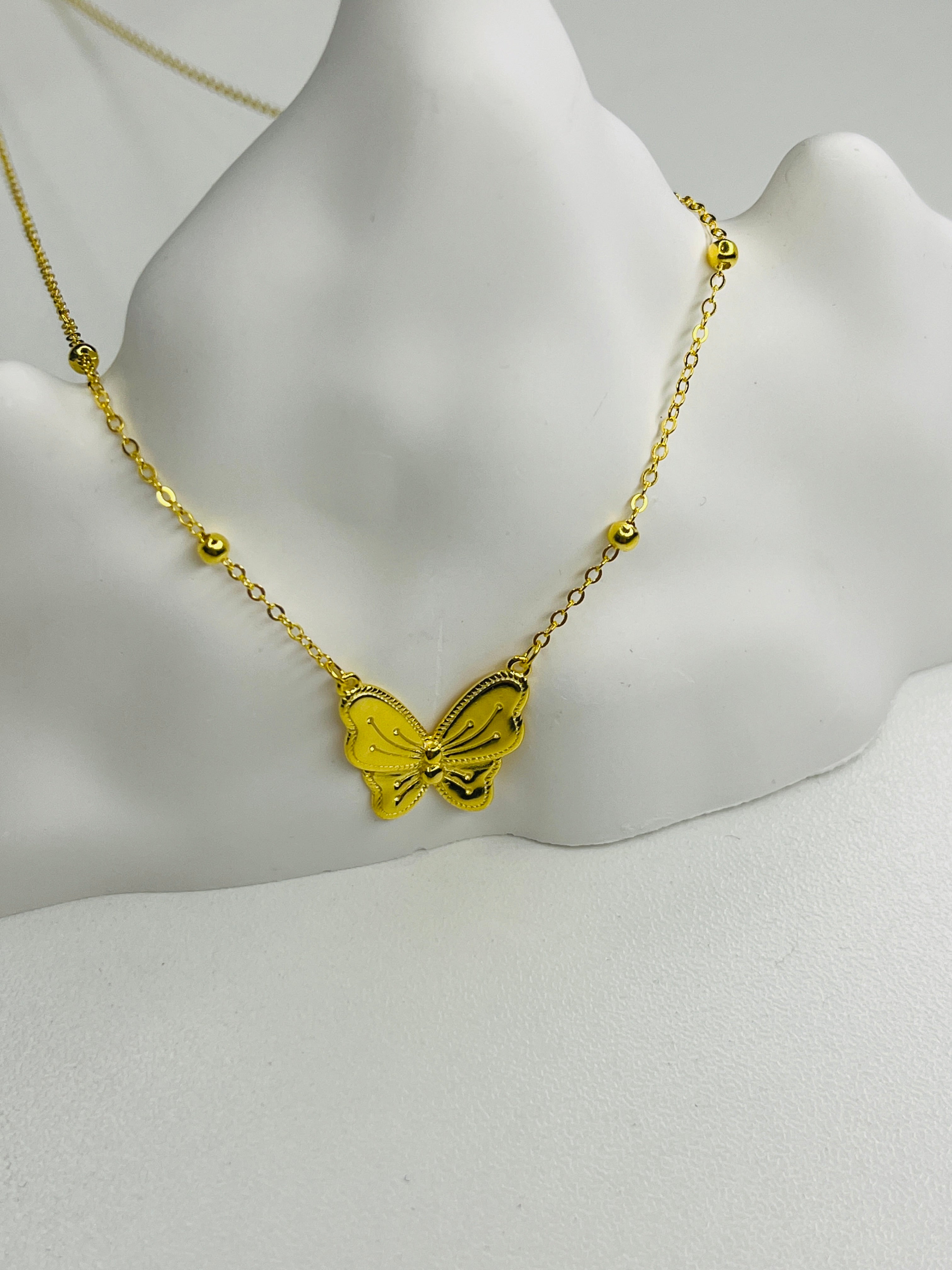 Gold-Plated Silver Butterfly Necklace